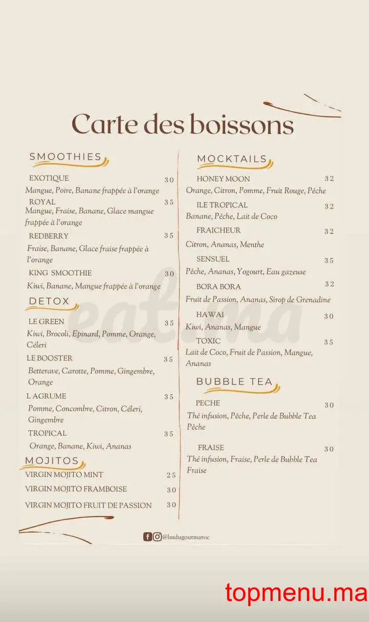 L’As du goût menu page 1