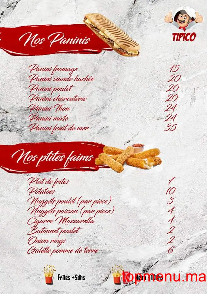 Tipico Pizza menu page 3