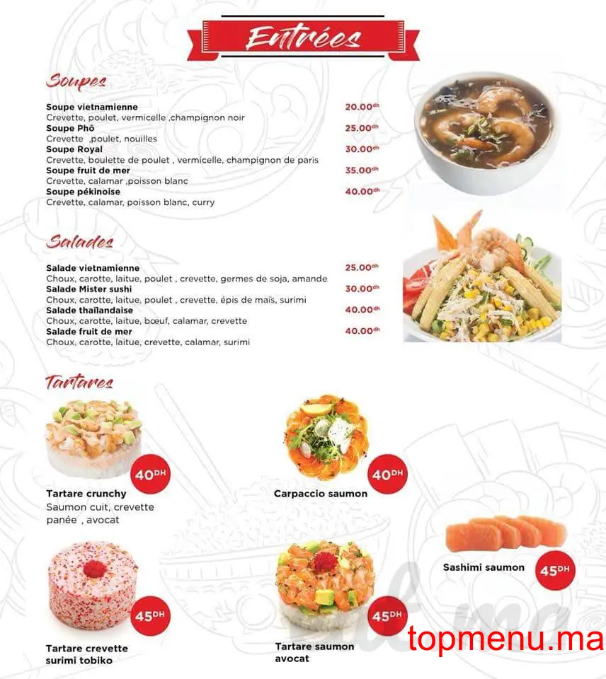 Mister sushi menu page 1