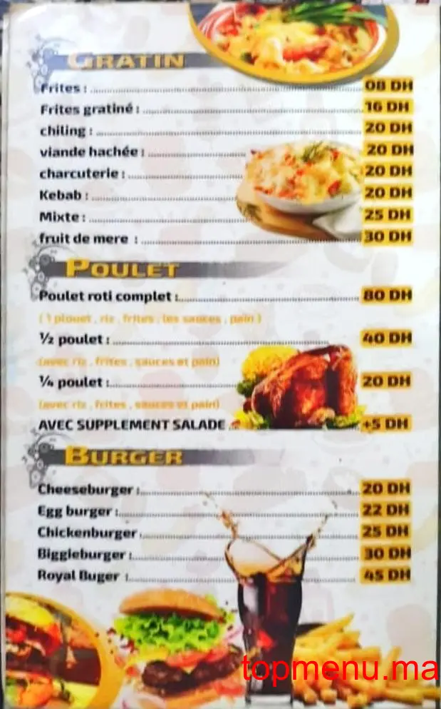 Blast Food menu page 4