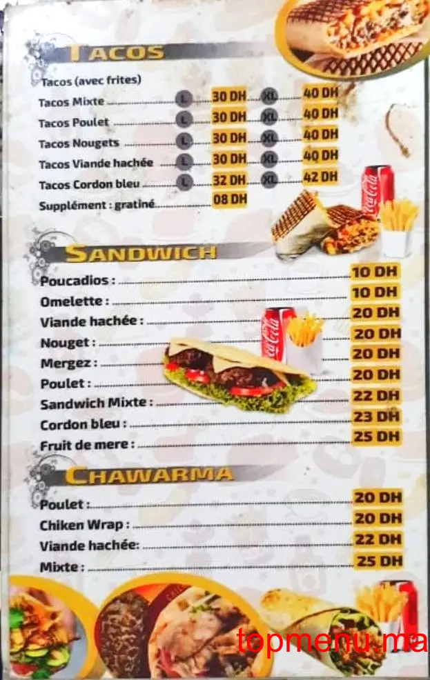 Blast Food menu page 5