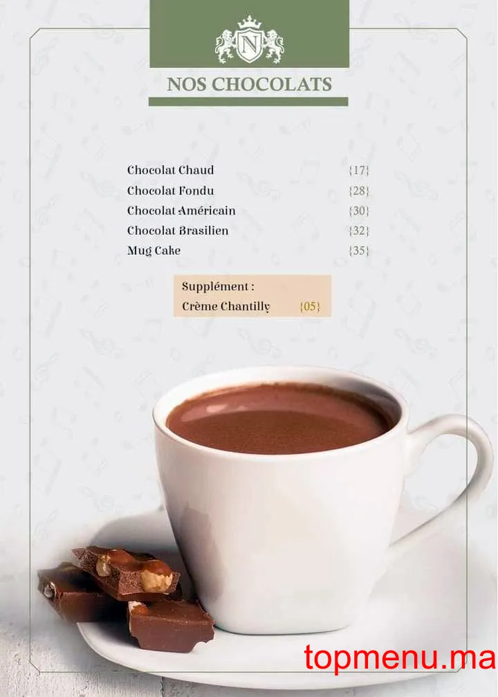 Café La Note menu page 1