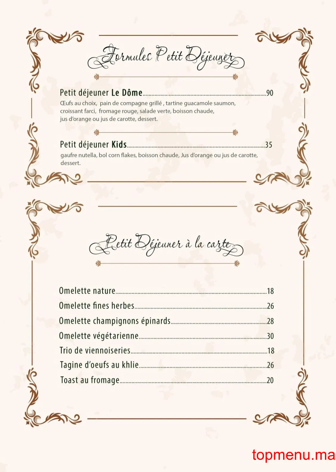 le dôme menu page 3