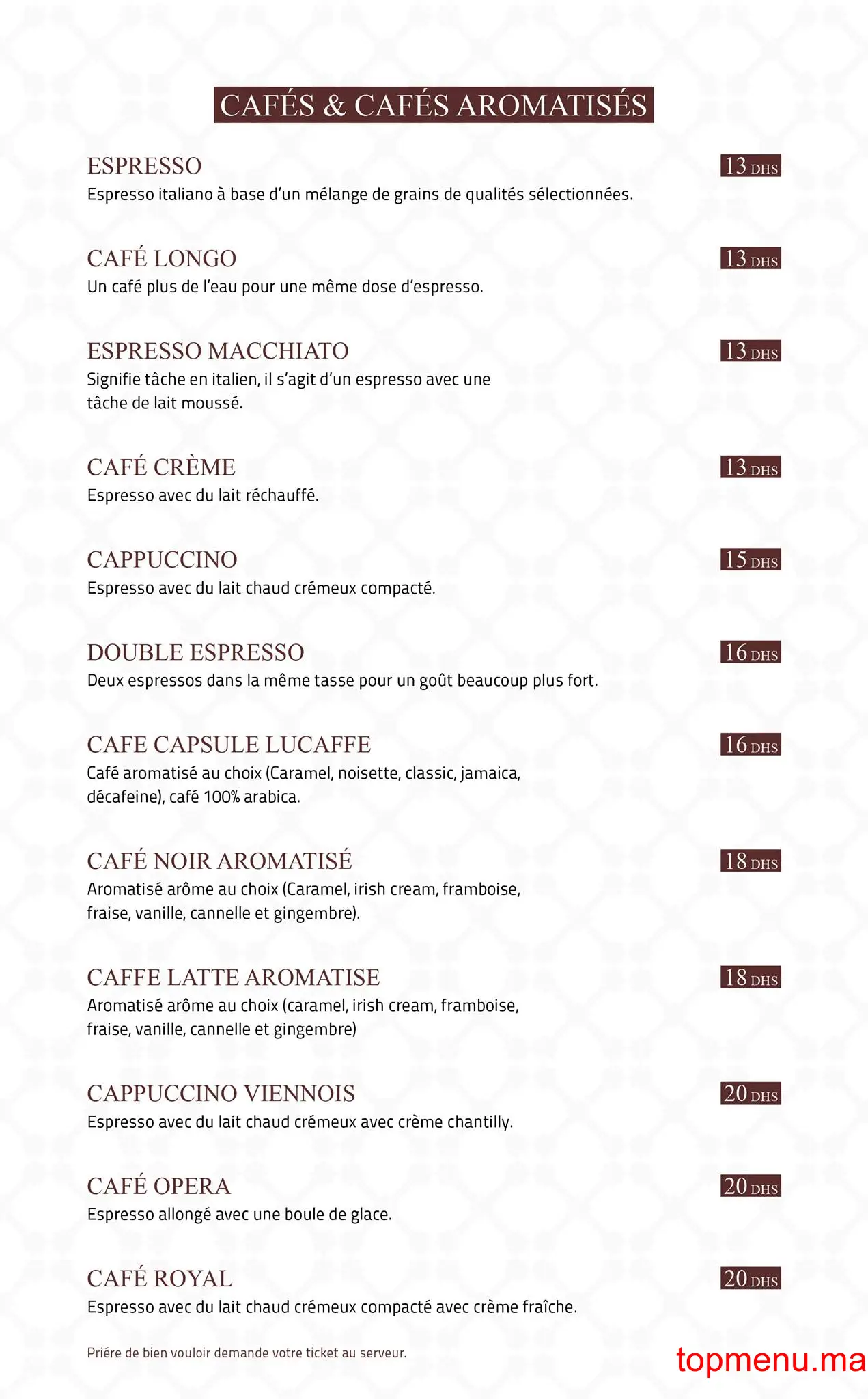 Opera menu page 1