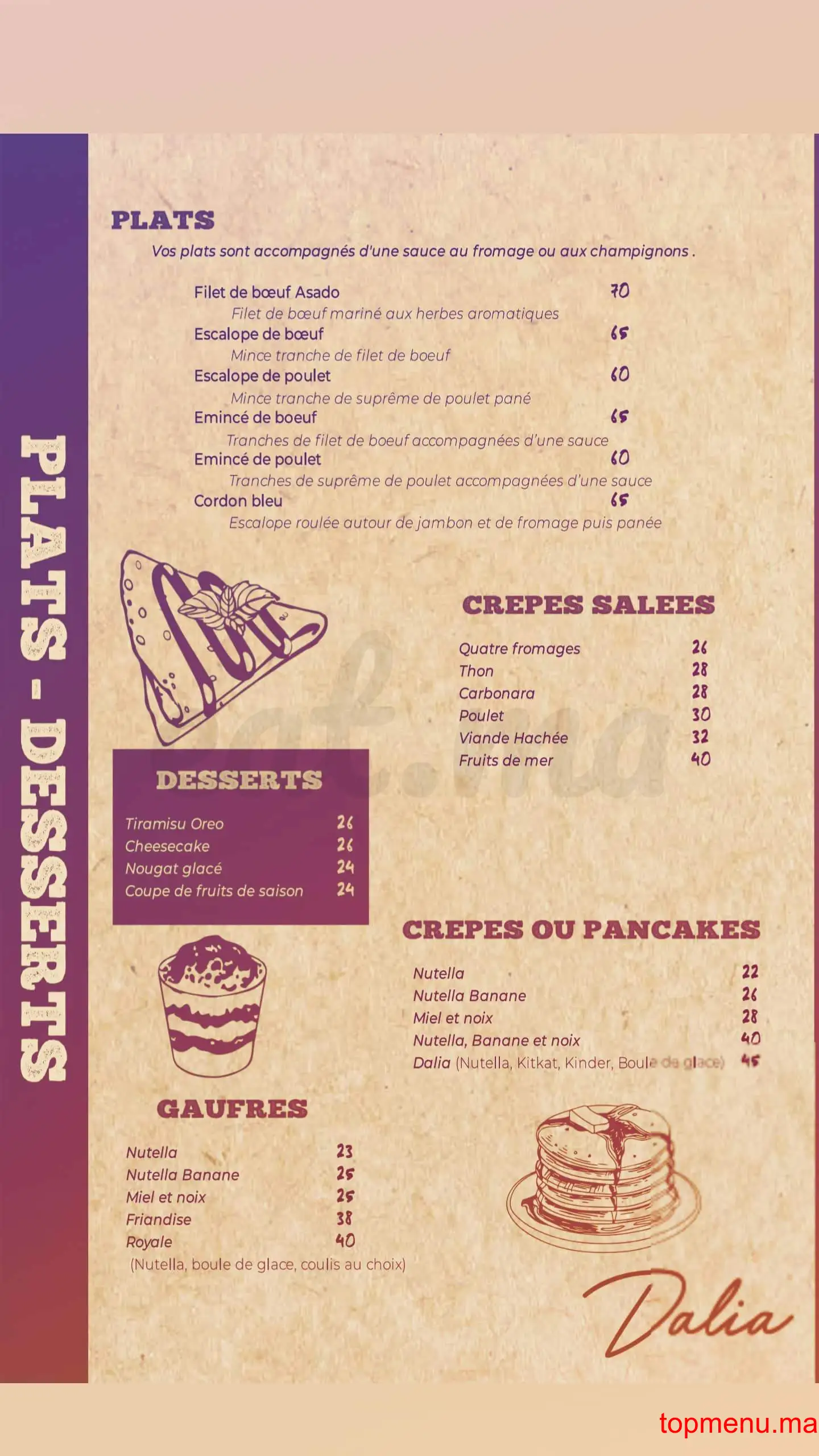 Dalia menu page 2