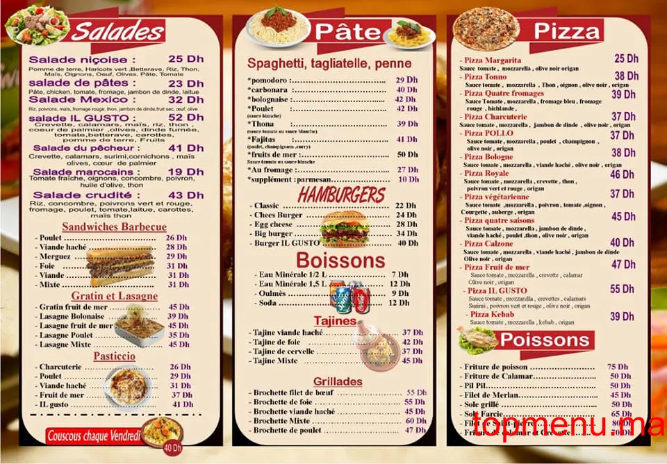 Il Gusto menu page 2