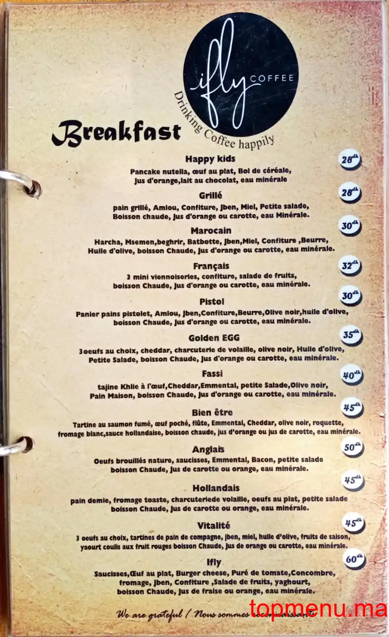 ifly coffee menu page 2