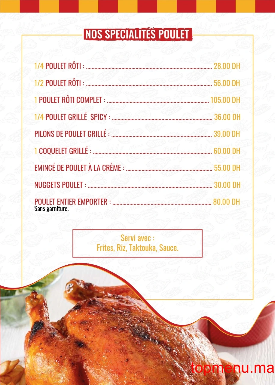 Gold Chicken menu page 4