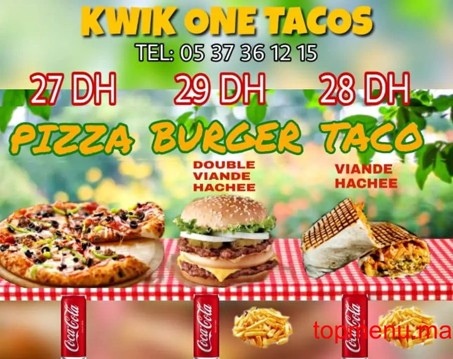 Kwik One Tacos menu page 4