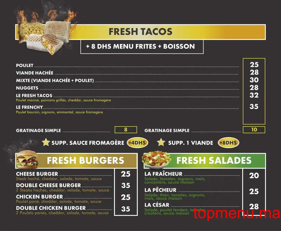 Fresh Pizz menu page 2