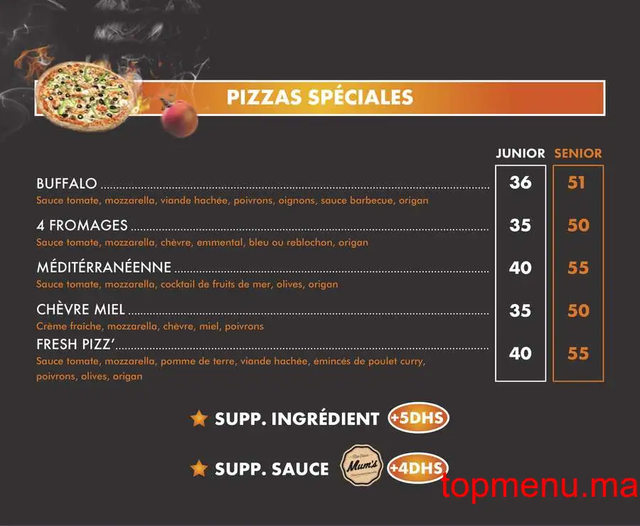 Fresh Pizz menu page 3