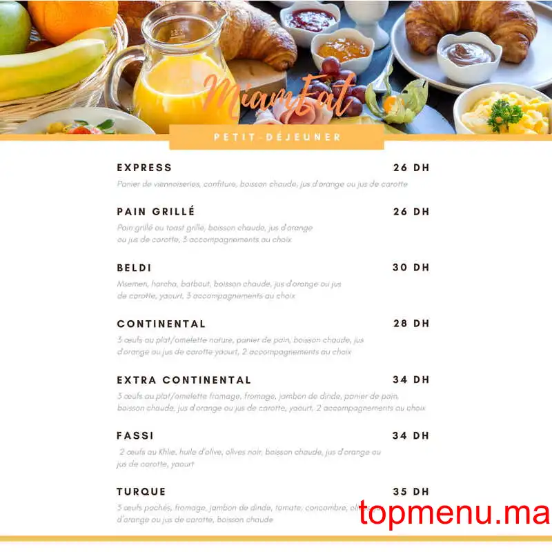 Miameat menu page 1