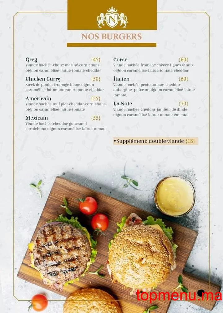 Café La Note menu page 28