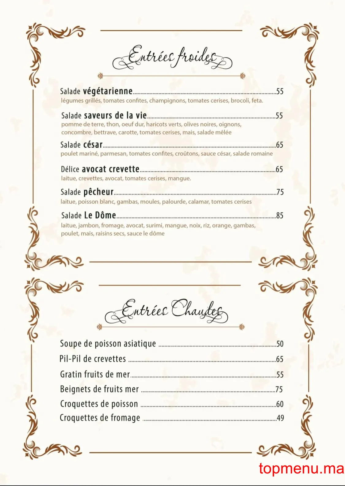 le dôme menu page 4