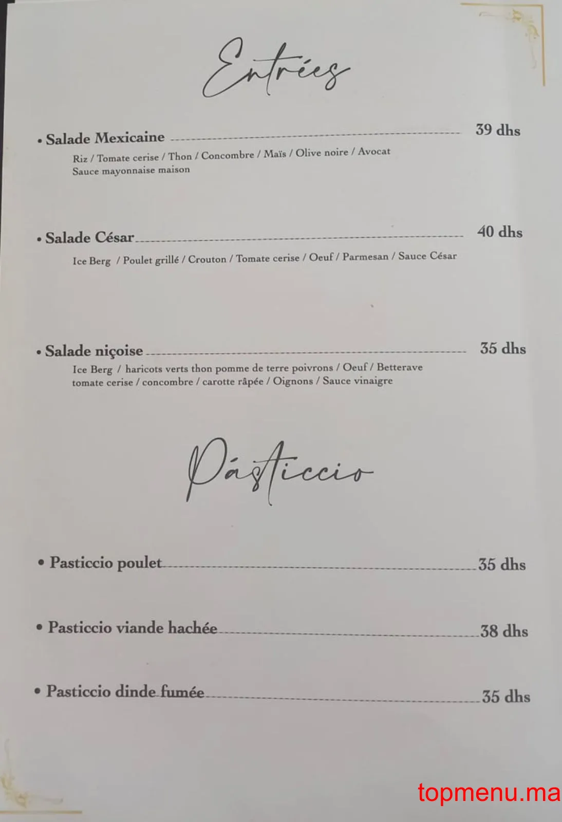 Le comptoir menu page 6