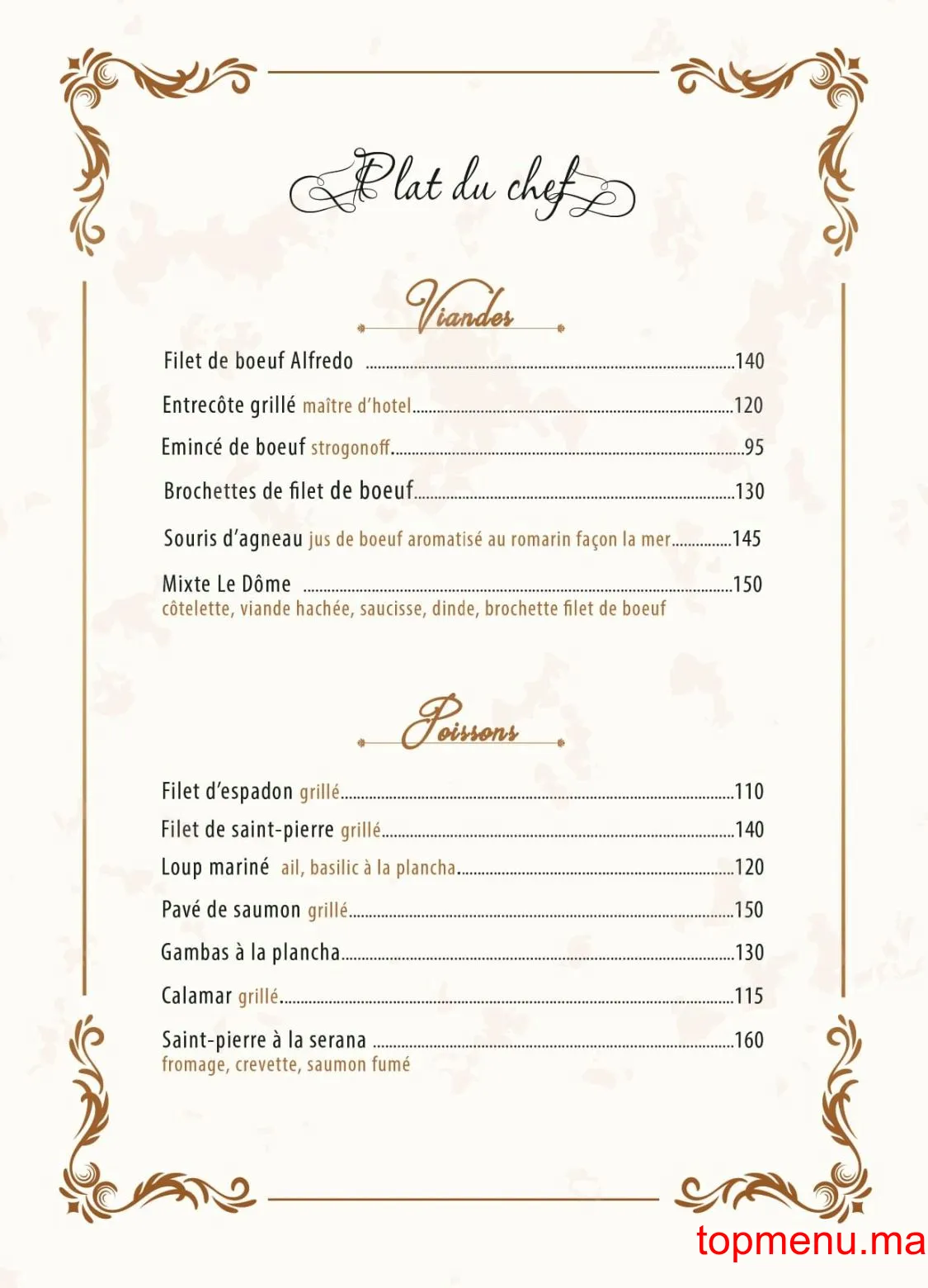 le dôme menu page 8