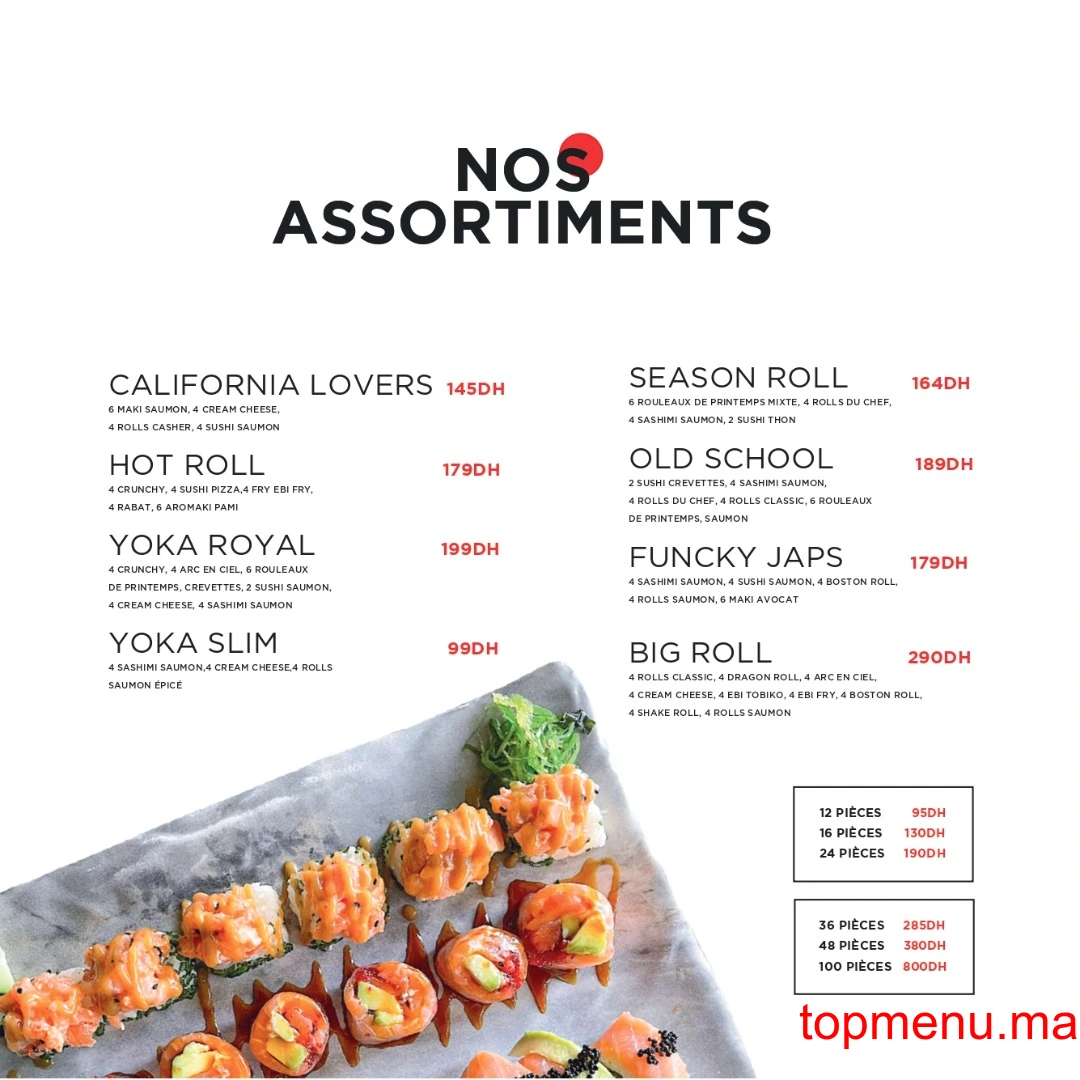 YOKA SUSHI menu page 8