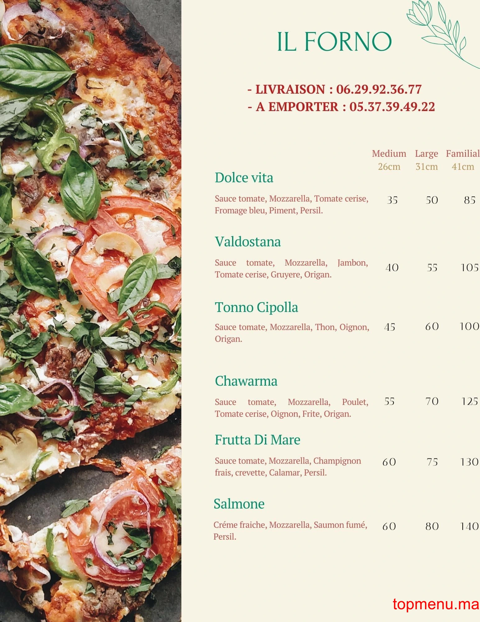 Il Forno menu page 6