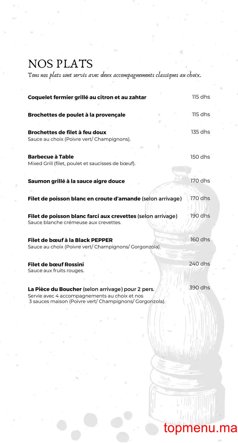 Black Pepper Cosy Kitchen menu page 4