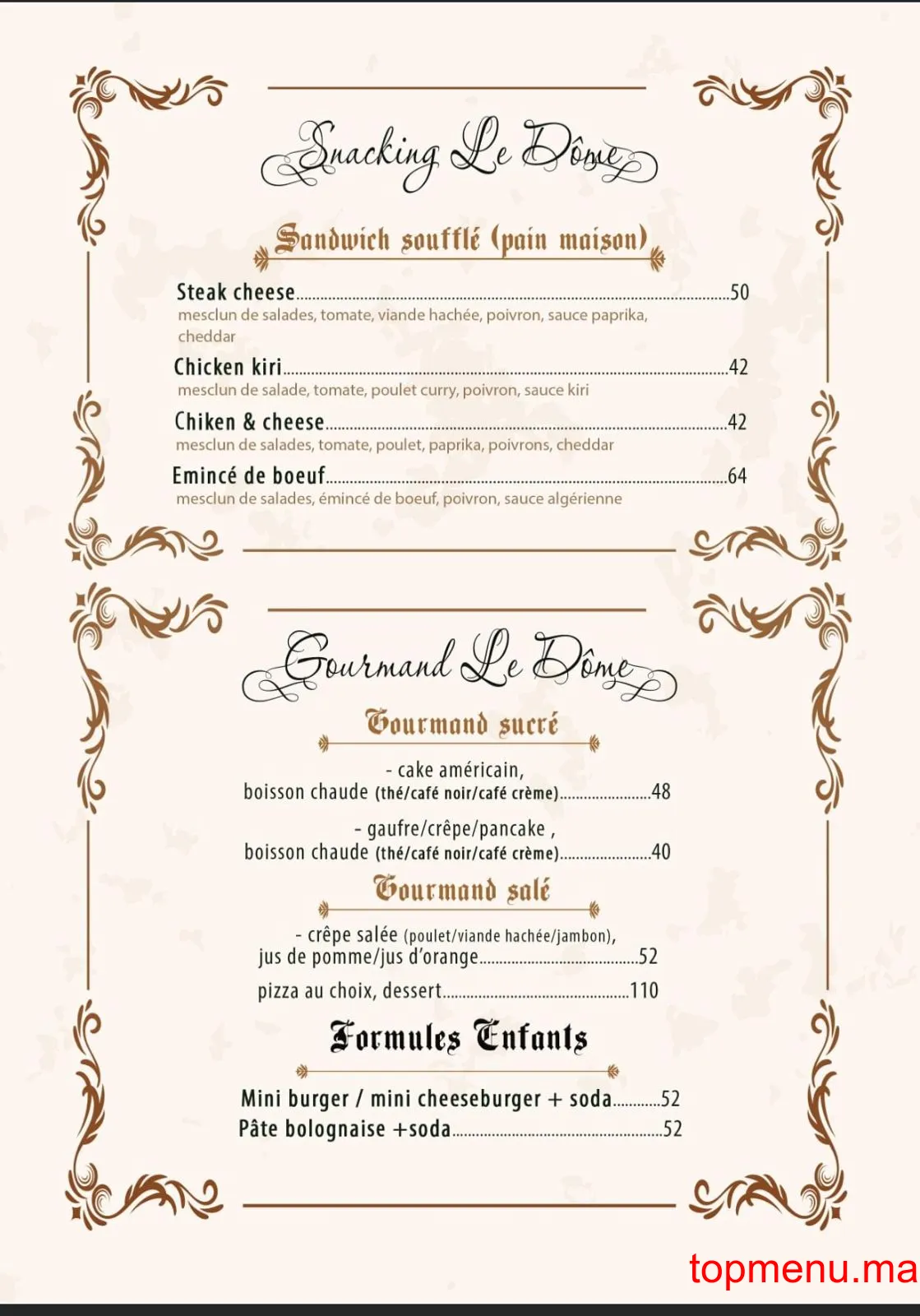 le dôme menu page 7