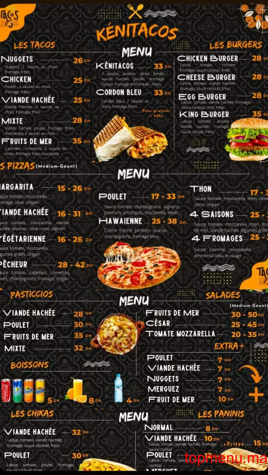 Kenitacos menu page 1