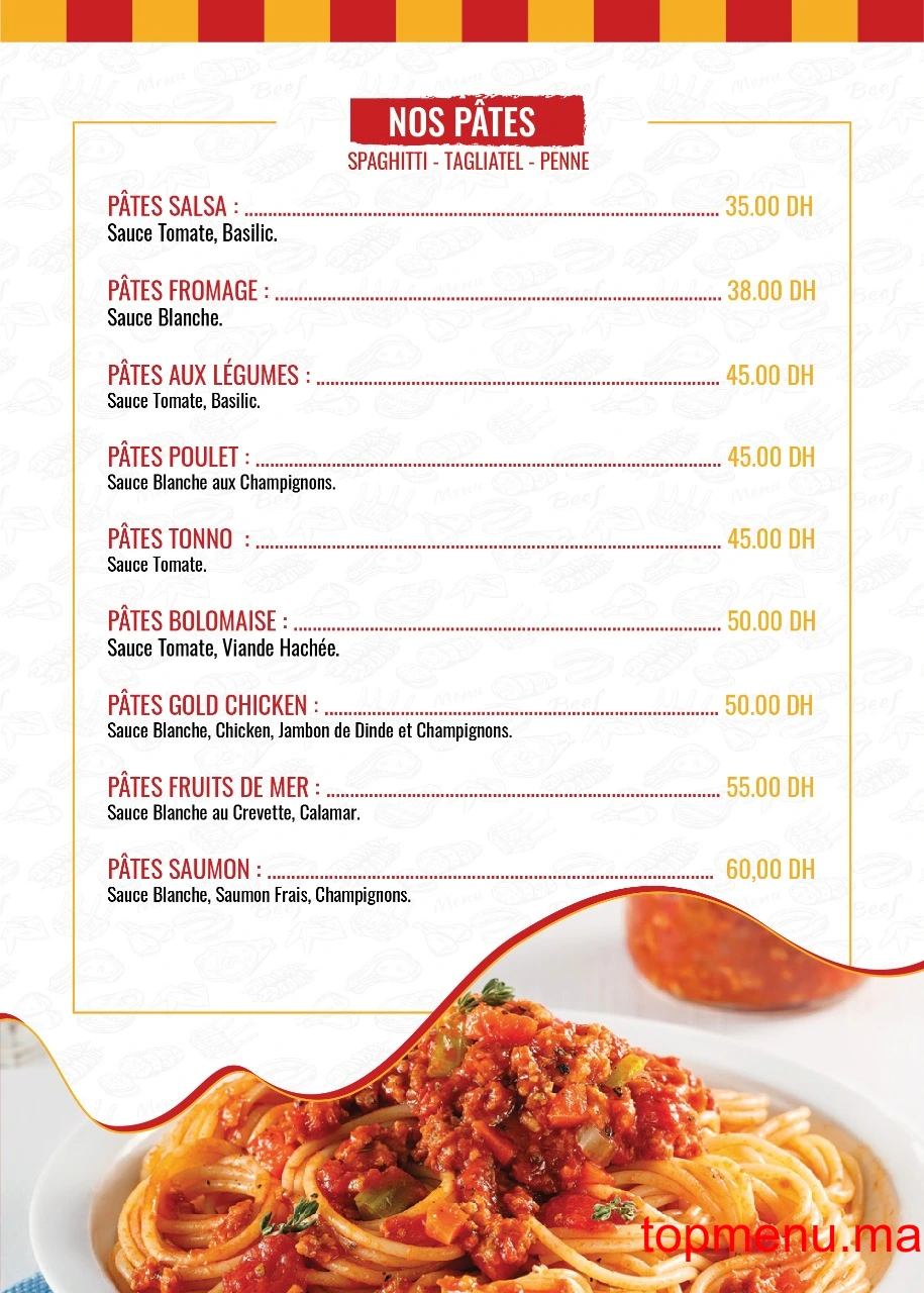 Gold Chicken menu page 3