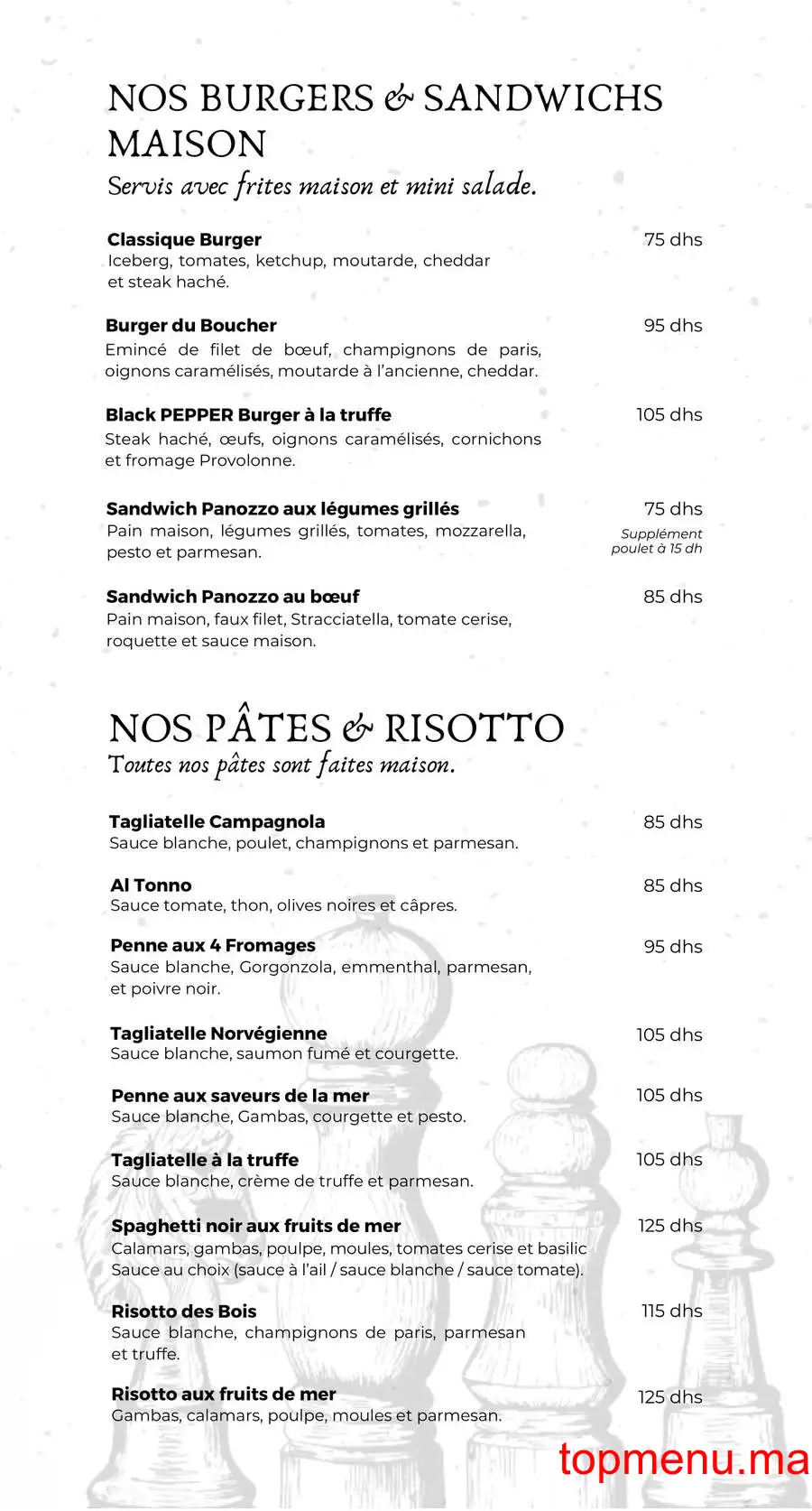 Black Pepper Cosy Kitchen menu page 2