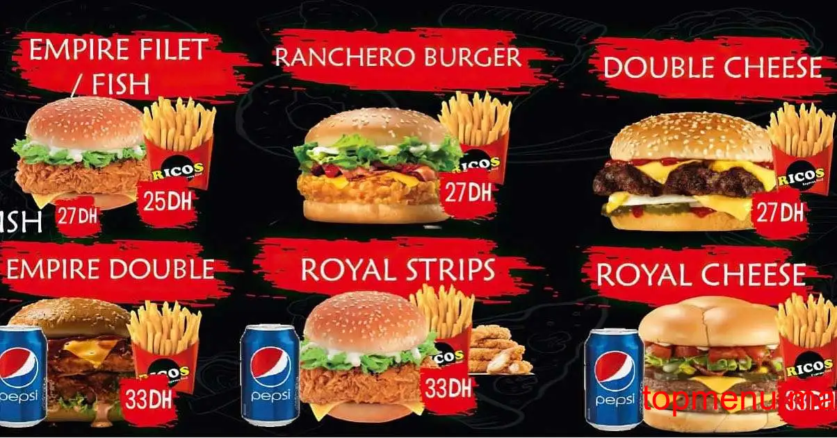 Ricos Chicken menu page 3