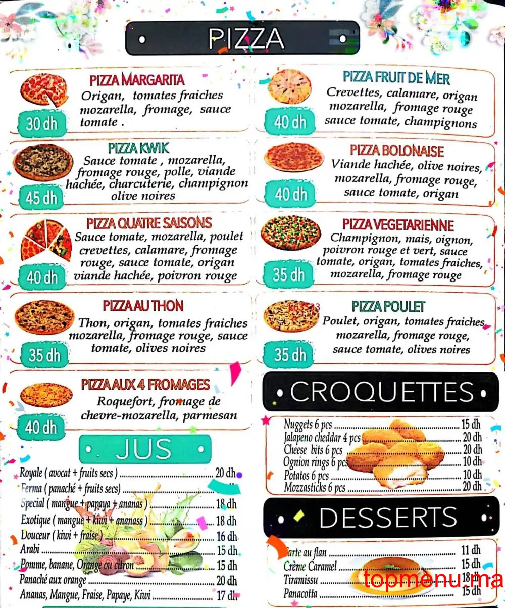 Kwik One Tacos menu page 3