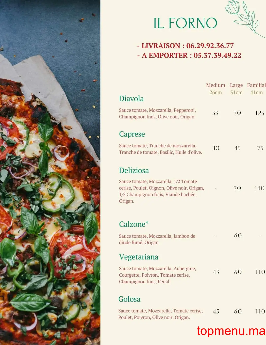 Il Forno menu page 4