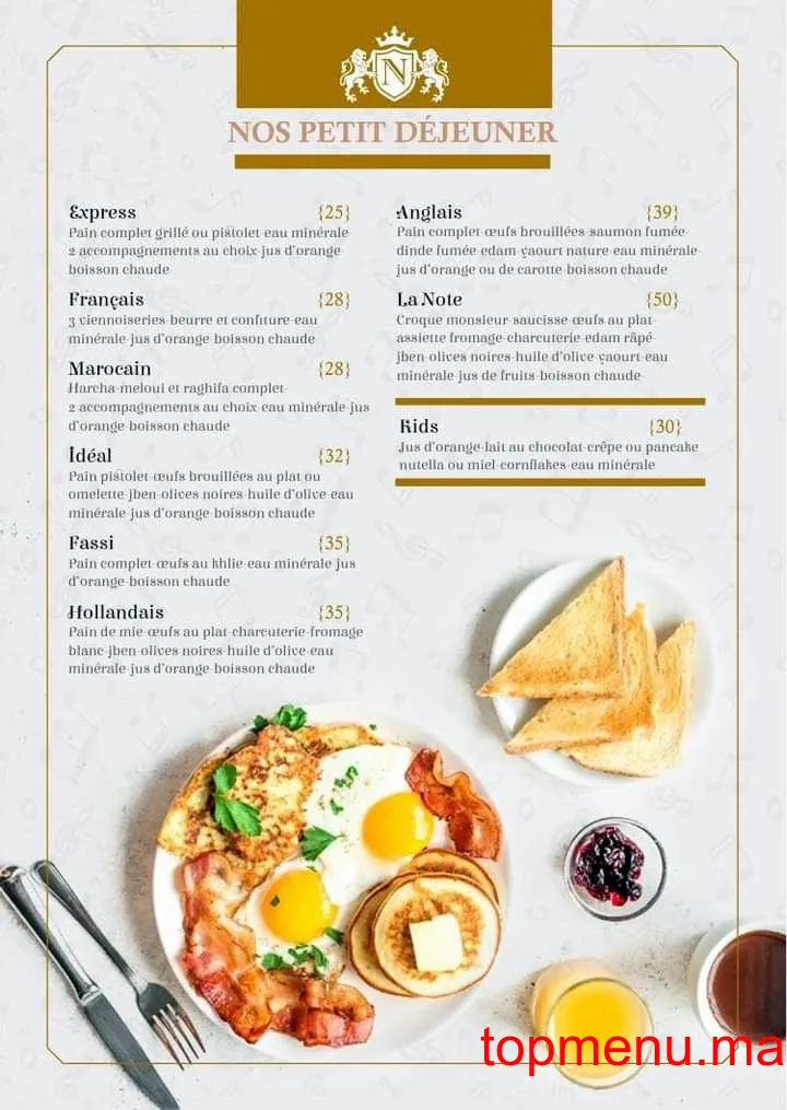 Café La Note menu page 21