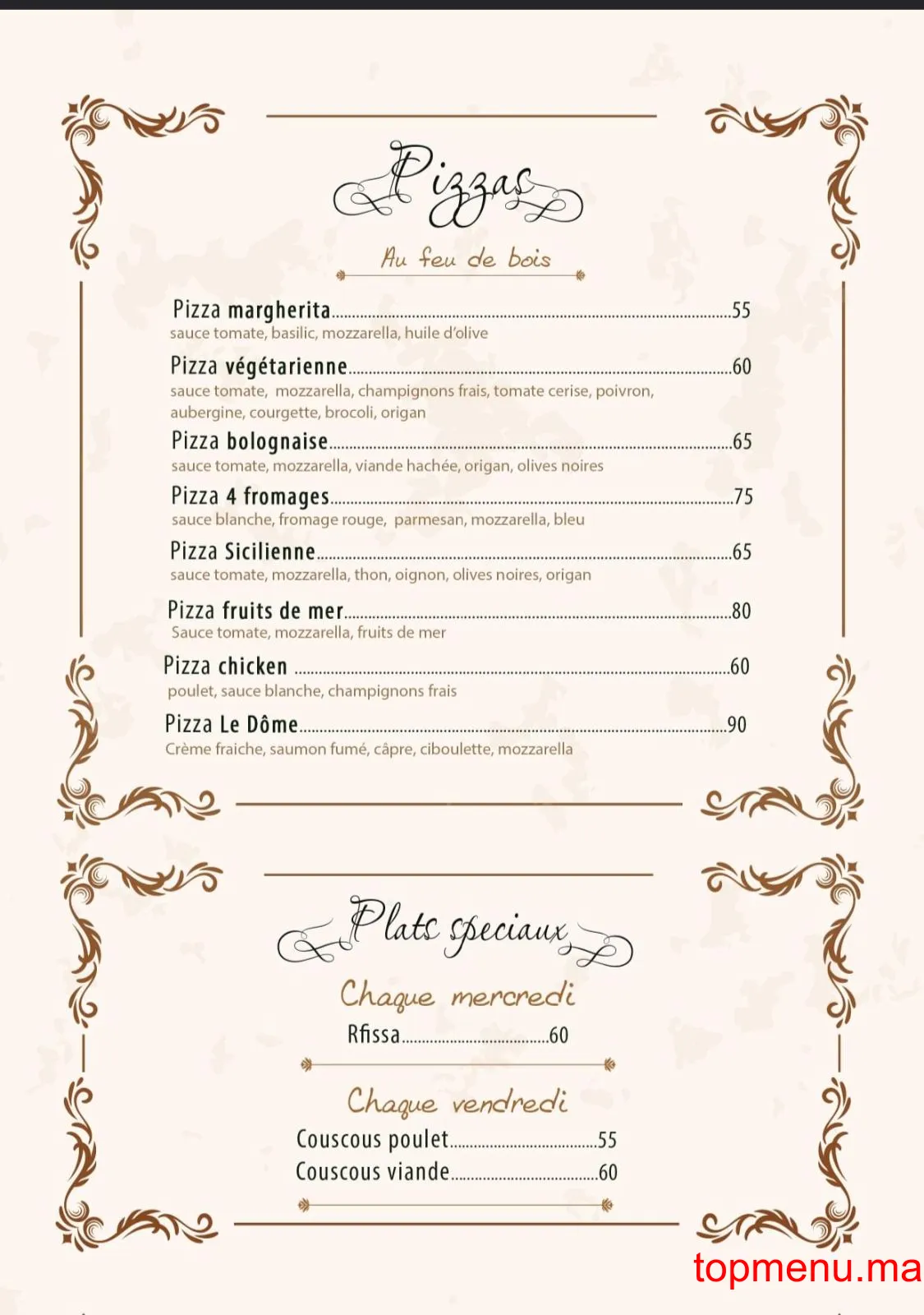 le dôme menu page 5