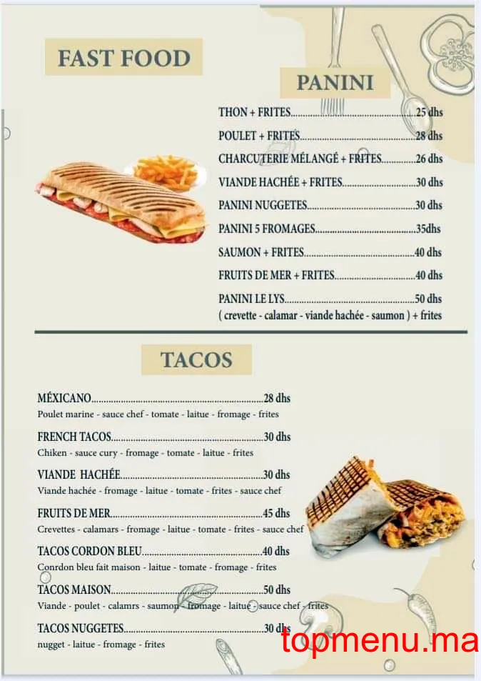 Le Lys Barbecue menu page 2