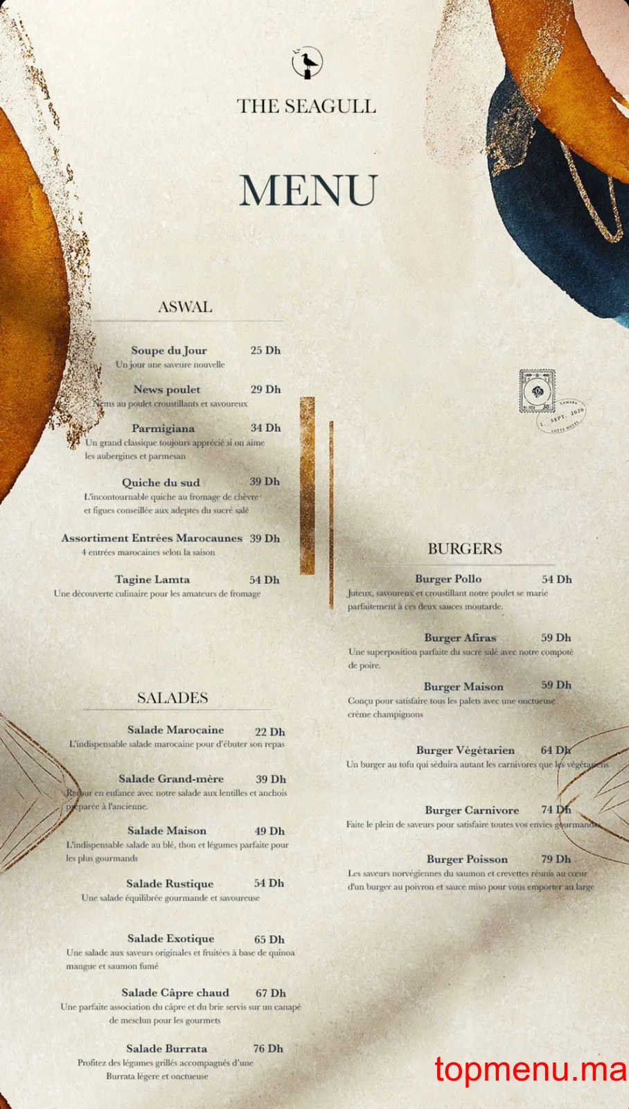 the seagull menu page 2