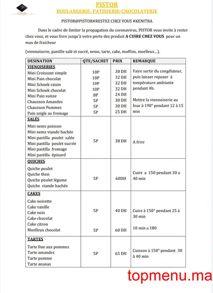 Pistor menu page 2