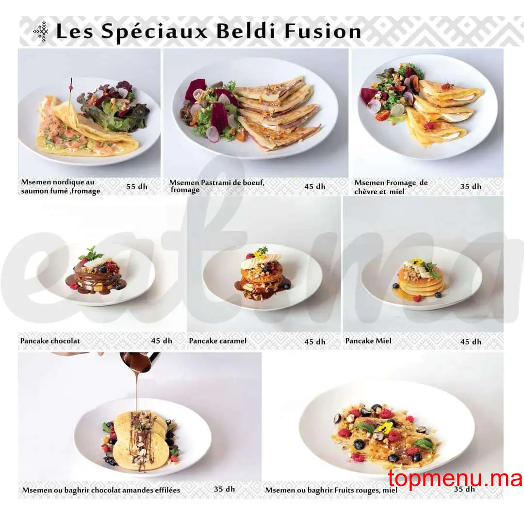 Beldi Fusion Kitchen menu page 13