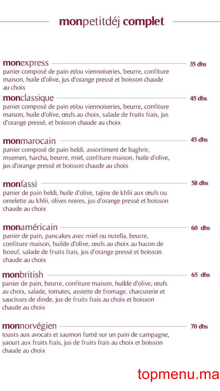 mon quotidien Targa menu page 1