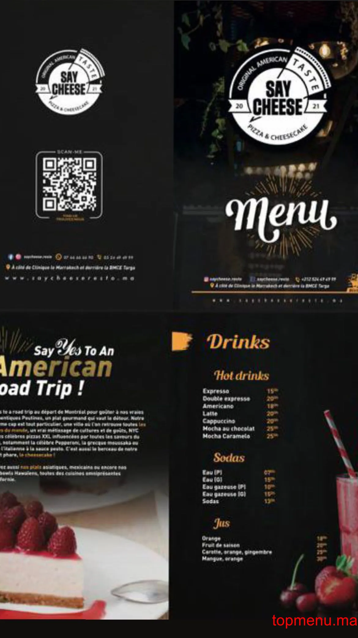 Say Cheese menu page 1