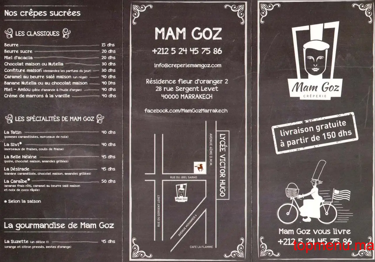 Mam Goz menu page 1