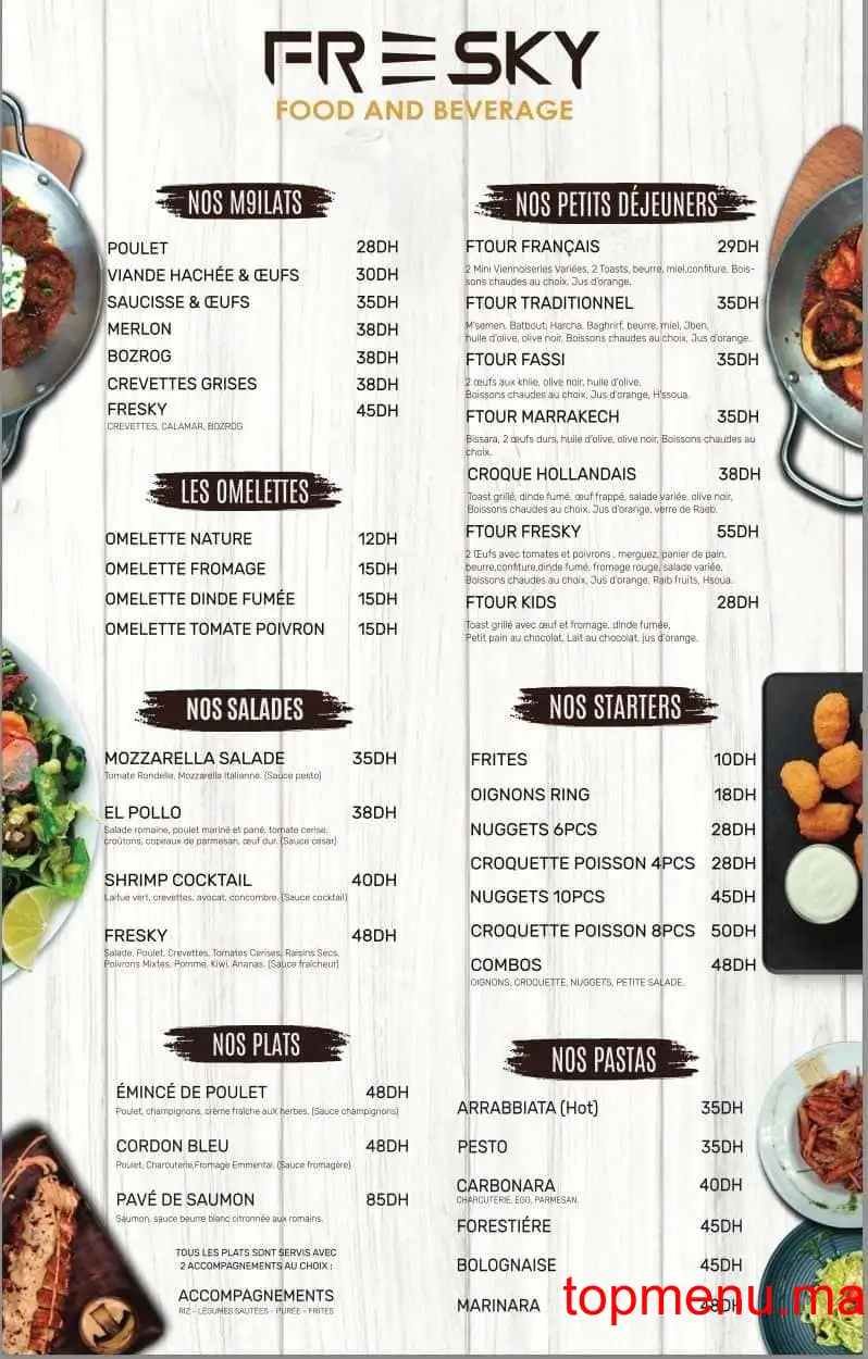 Fresky menu page 1