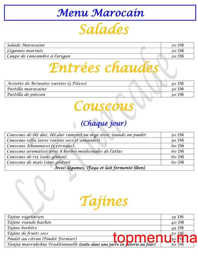 Le Triarcade menu page 5