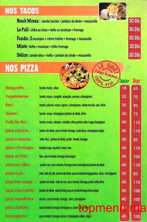 Fine Burger menu page 6