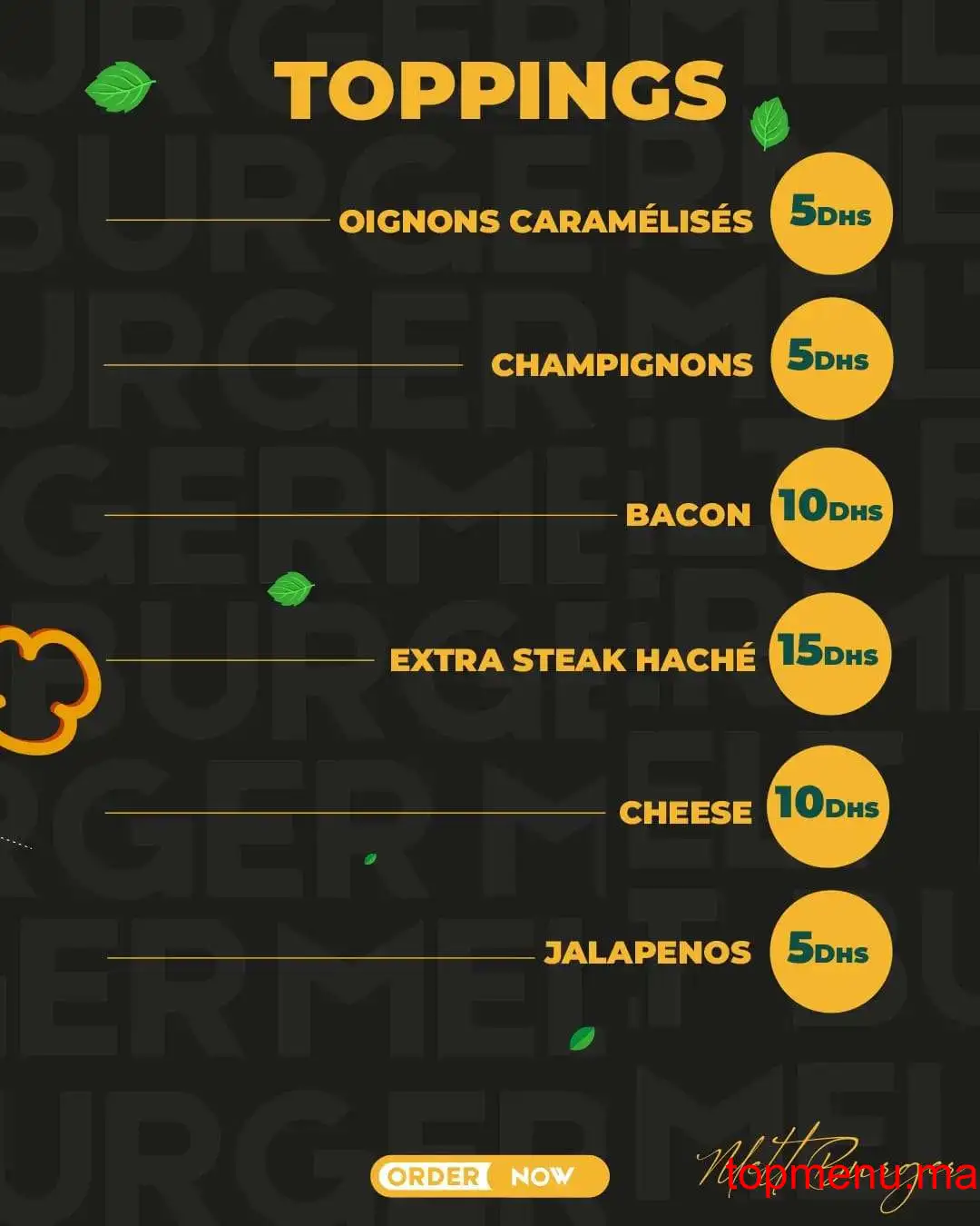 Burger Melt menu page 3