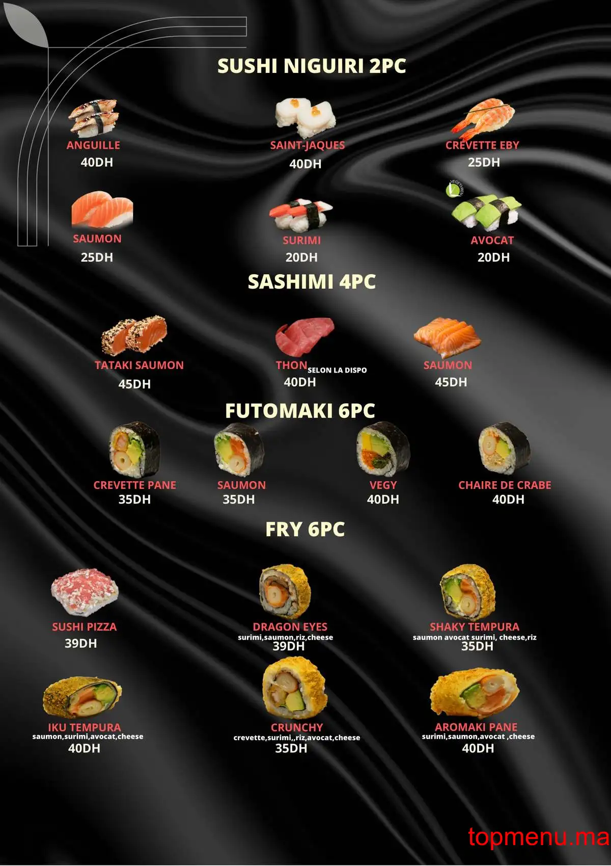 Ikura Sushi Marrakech menu page 3