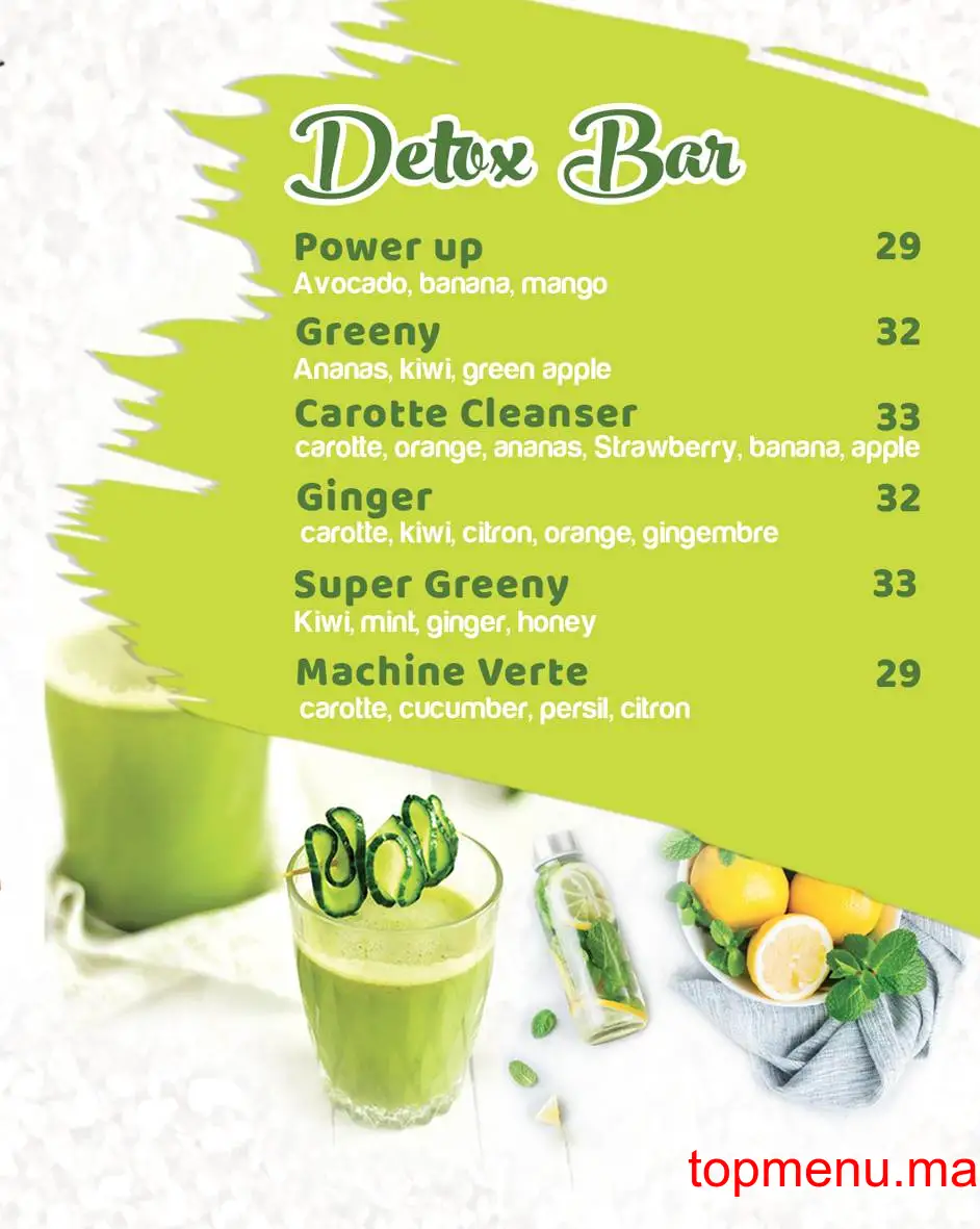 Juice bar menu page 8