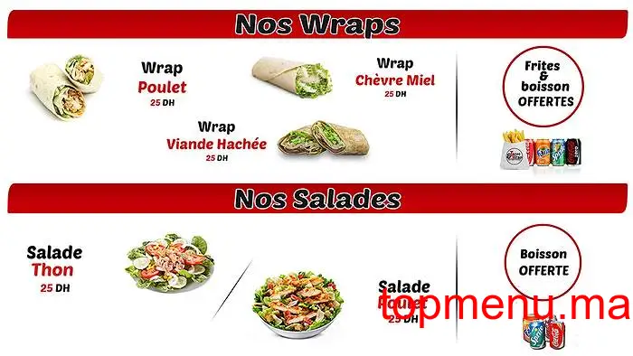 Tacos & Wraps menu page 4