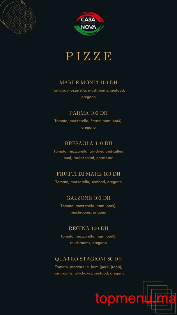 Casa Nova menu page 3