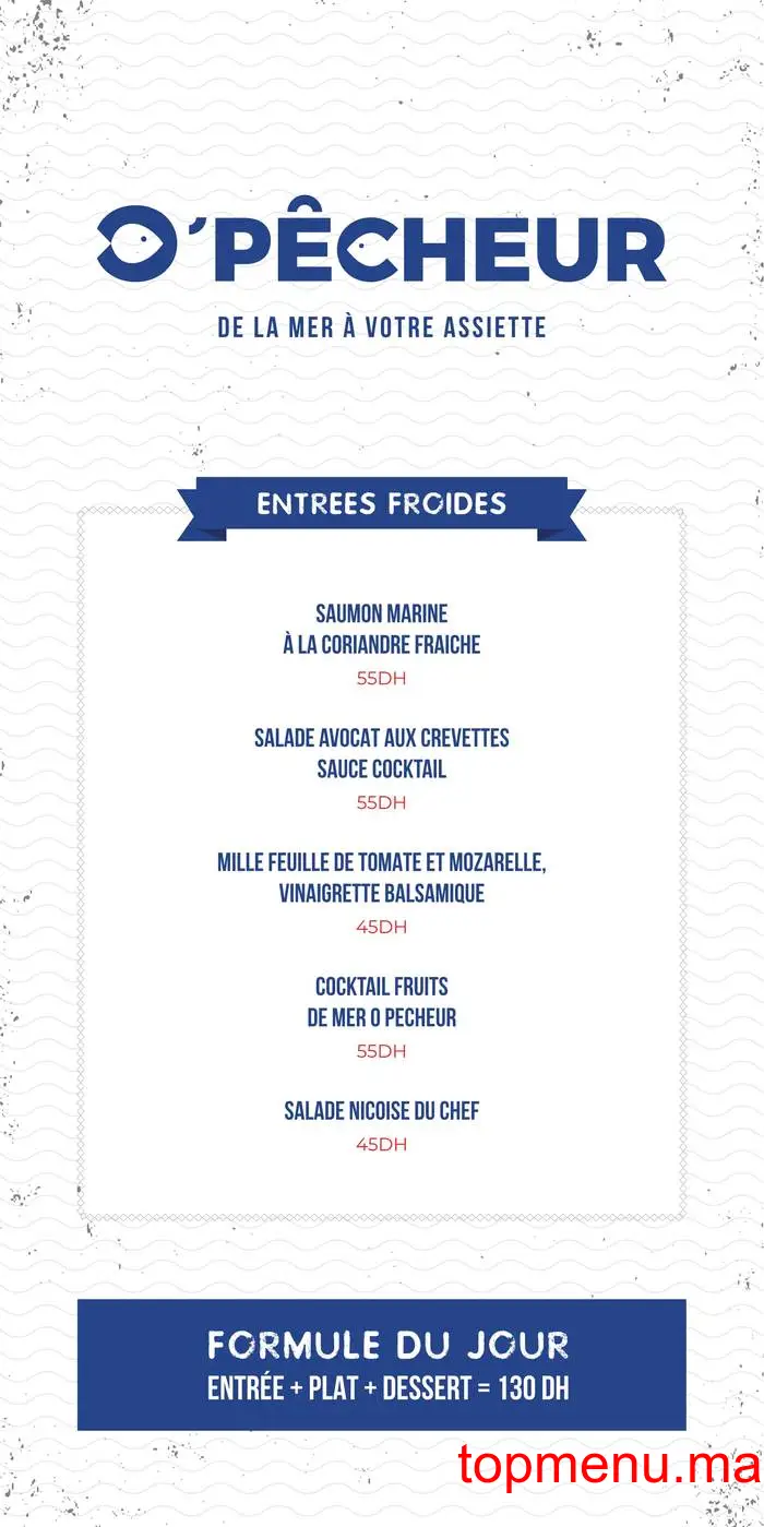 O Pêcheur menu page 1