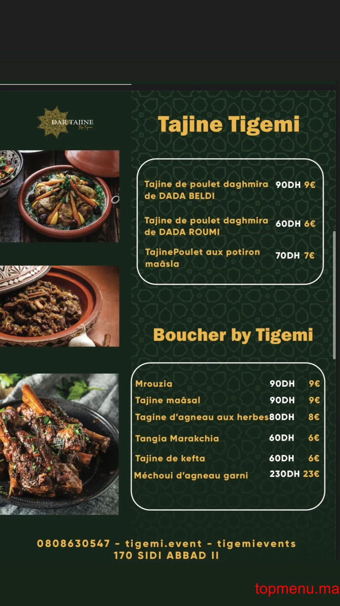 Dar Tajine By Tigemi menu page 6