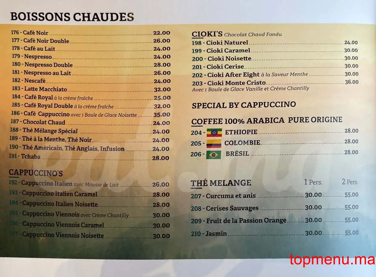 Cappuccino menu page 3